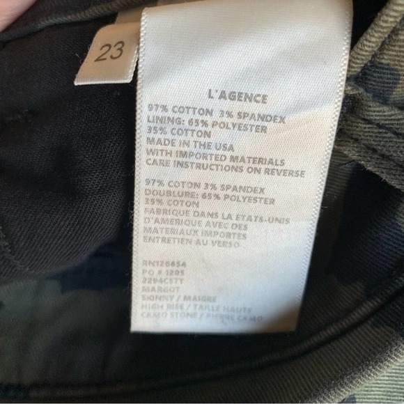 L'AGENCE Margot cropped camouflage-print high-rise skinny jeans Size 23 - Picture 12 of 12